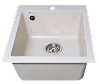 Мойка GranAlliance G-24 490х420 мм бежевая с сифоном