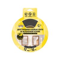 Клейкая лента AVIORA двухсторонняя на вспененной основе 12мм х 10м для зеркал, чёрная 302-062