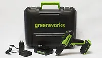 Дрель-шуруповерт аккумуляторная Greenworks GD24DD35K2 24V, АКБ 2 Ач и ЗУ, кейс (3704007UA)