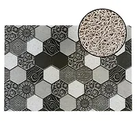 Коврик придверный ПВХ HOME MAT 50*80 см Лапша Соты сер.1/10