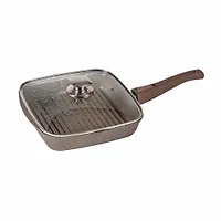 Сковорода-гриль квадр.24*24 АП Гранит brown со съемной ручкой  и стекл. крышкой арт.С064806