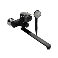 Смеситель для ванны BRIMIX 5567 с длинным изливом, шаровый, АБС пластик, чёрный