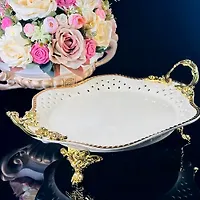 Блюдо 28см на ножках с ручками в под.уп.(х8)Фарфор арт.205-878