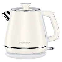Чайник электрический Delta Lux DE-1019 белый, двойной корпус, 1,8л, 2200Вт