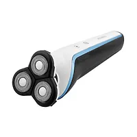 Бритва Centek CT-2158 (черн/бел/син) 5 ВТ, 3 плав. головки, аккумулятор+работа от сети, Ni-Mh 800мАч