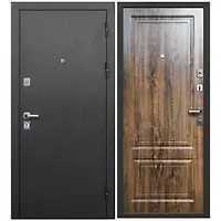 Дверь мет. ТОЛСТЯК Букле черный Грецкий Орех 960 правая