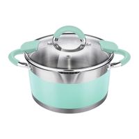 LR02-544 Кастрюля LARA (нерж) MINT 24x13см, 5,7л, носик, индукционное дно, крышка с бортом