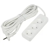 Удлинитель серии Ultra, шнур 5м., 3 гнезда, 10A, б/з. Белый. TM UnielS-CU3-5 WHITE UL-00009984