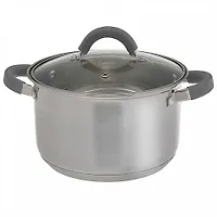 WEBBER BE-358/2 Кастрюля из нерж стали со стеклянной крышкой (d=20; 4,0л) (6)