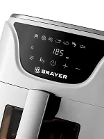Аэрогриль BRAYER 2036BR-WH, 1500Вт, 5л, t. 200С, съемная решетка, таймер, LCD-дисплей, 7 программ