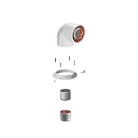 Отвод коаксиальный KRATS K-02F-S 60/100 90 гр. стартовый (Navien S/C/E, Baxi ECO Nova/Classic)