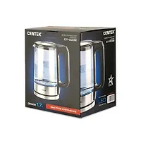 Чайник Centek CT-0032 стекло 1.7л, 2200Вт, Внутр.LED подсветка, Быстрое кипячение, Фильтр от накипи.