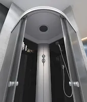 ДК EvaGold F901BS (90*90, низ.под., рифл. стек., черн. стен., хром матовый проф. 3к.)"EVA GOLD"