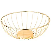 Фруктовница agness металлическая цвет: gold, 25х9 см 790-362
