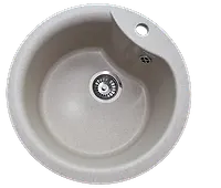 Мойка GranAlliance G-12   (d-485 мм) бежевая с сифоном