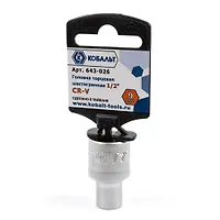 Головка торцевая КОБАЛЬТ 1/2", 9 мм, Cr-V (1 шт.) подвес (643-026)