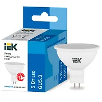 Лампа светодиодная MR16 софит 5Вт 230В 6500К GU5.3 IEK арт.LLE-MR16-5-230-65-GU5