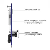Инсталляция BERGES кнопка L4 Soft Touch БЕЛАЯ для скрытого монтажа унитаза NOVUM (040214)