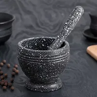 Ступка с пестиком "Черный мрамор", диаметр 10 см арт.3929318 г.Екатеринбург