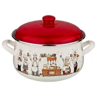 Кастрюля agness эмалированная, серия bellisimo 6,0л диаметр=24 см высота=14 см 951-024