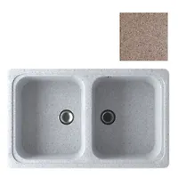 Мойка GranAlliance G-53   (775 х500мм) двухчашевая ,песочная с сифоном