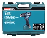 Дрель аккумуляторная MAKITA DF333DWAE (10.8В (12В), БЗП.10мм, 2ск,30 нм,1,1кг, 2акк.Li-ion.2Aч,кейс)