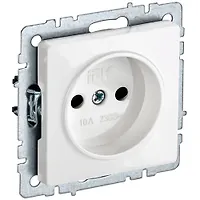 BRITE Розетка 1-местная без заземления без защитных шторок 10А РС10-1-0-БрБ белый Iek
