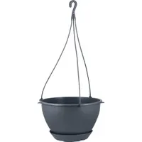 Горшок подвесной с фиксируемым поддоном InGreen Athena 4,5 л, вулканический серый IG1461