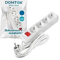 Удлинитель быт. DOMTOK 3500 Вт (с/з выкл.) 4гн. ПВС 3м (2499)