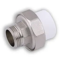 Муфта комб.разъём (американка) с нар. резьбой 25x1/2" (120/20) (Valfex) БЕЛАЯ