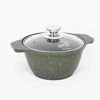 Кастрюля 1л со стеклянной крышкой, АП линия "Trendy style" (emerald) "Kukmara" к11tse
