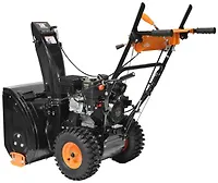 Снегоуборочник бенз. CARVER STG 7056EL (7.0HP, 56x54, 4F/2R, до12m, колеса 14", эл/старт, LED-фара)