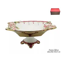 Фруктовница 32см. на ножке РОЗА в под.уп.(х6)Керамика арт.144-032