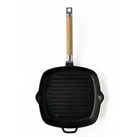 Сковорода-гриль чугунная со съемной деревянной ручкой, 240*240, ТМ ГАРДАРИКА, 0624
