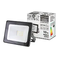 Прожектор светодиодный СДО-04-010Н 10 Вт, 6500 К, IP65, черный, Народный (SQ0336-0260)