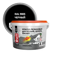 Краска резиновая для кровли, цоколя, фасада 3кг ЧЕРНЫЙ "DALI"  (20717)