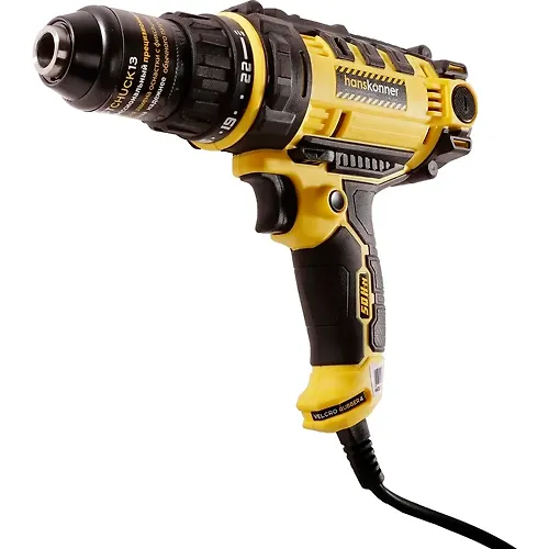 Drel shurupovert Hanskonner HID2145P 450Vt, 50NM, 0-400/0-1500, METAL PATRON 13mm, kabel 4m_1