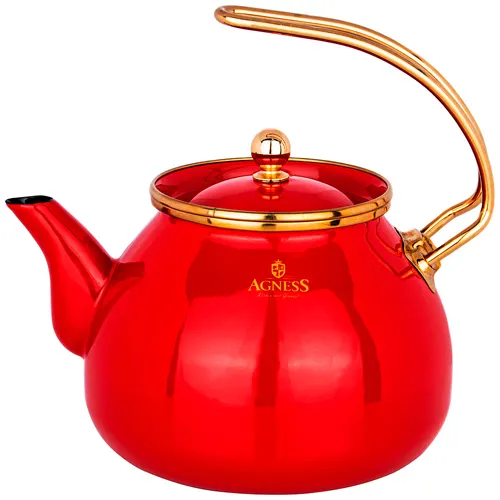 CHajnik agness emalirovannyj, seriya tyudor 3,0l, podhodit dlya indukts.plit tsvet: krasnyj 950-362_1