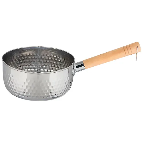 Kovsh iz nerzh stali, DOMESTICO, obem: 1.8 l, riflenyj, s derevyannoj ruchkoj s podvesom art.108951_1