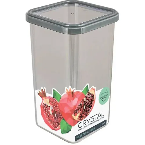 Banka dlya sypuchih produktov Crystal 1,6l S0281100 Polimerbyt_1