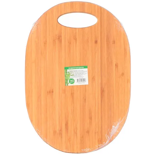 Doska razdelochnaya bambuk, 33h23h1.5 sm, s ruchkoj, ovalnaya, Daniks, H-1487 (324404)_1