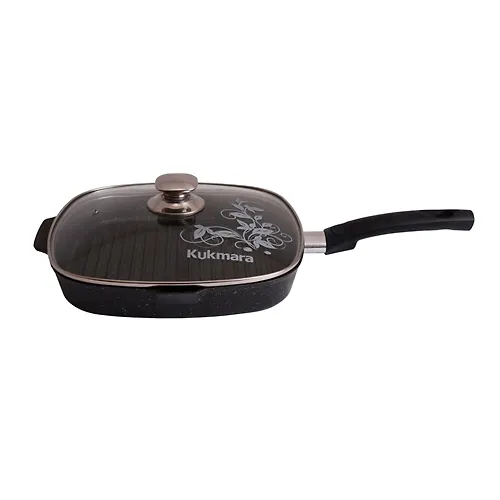 Skovoroda-gril kvadrat. 280h280mm so semn. ruchk, stekl. kr. AP 