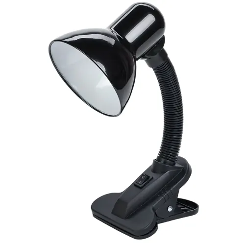 LIGHTING Svetilnik nastolnyj 1001 na prischepke E27 chernyj IEK_1