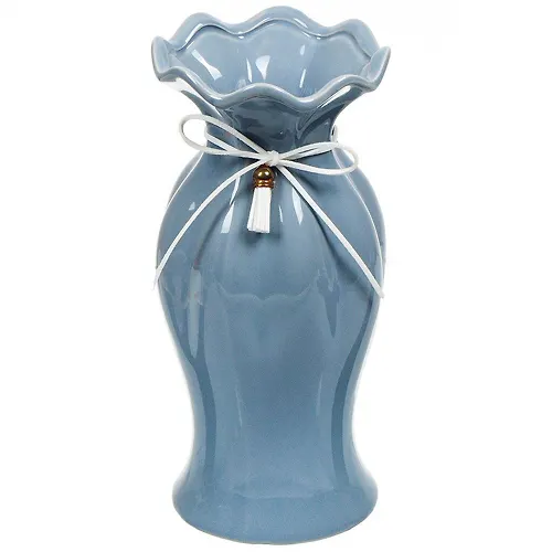 Vaza keramika, nastolnaya, 24 sm, Dress, Y4-4719, seraya (393134)_1