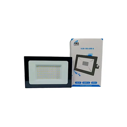 Prozhektor svetodiodnyj 100W SMD VLF8-100-6500-V 12000Lm 220V, IP65, chernyj (223*167*33) VKL electric_1
