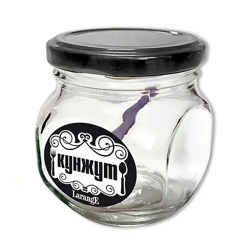 Banka dlya hraneniya stekl. 200 ml s met. chern. kryshkoj, Kunzhut 00115-00855_1