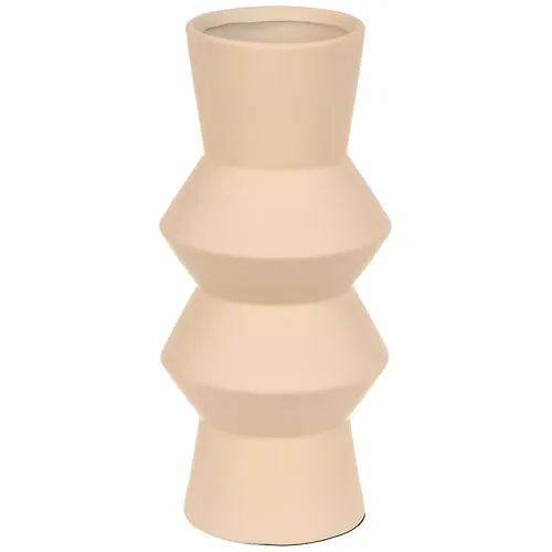 Vaza keramika, nastolnaya, 28h12 sm, Y4-3621, bezhevaya (353600)_1