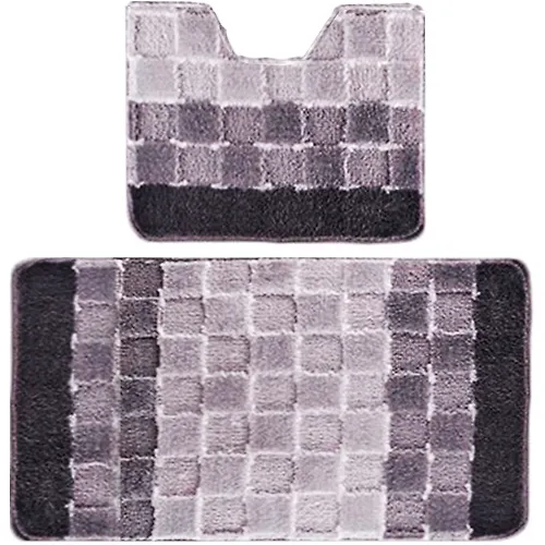 Komplekt kovrikov dlya vannoj Banyolin SILVER 60h100 i 50h60 sm, vors 11 mm, seryj_1