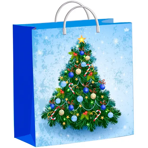 Paket podarochnyj iz myagkogo plastika 24h26+10sm (Prazdnichnaya elka) Tiko POD53323_1