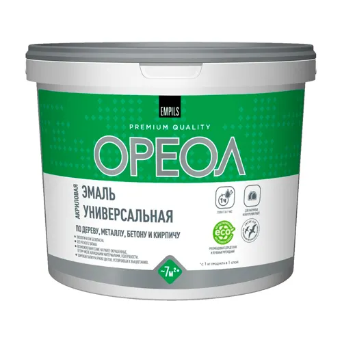 Emal akrilovaya glyantsevaya Oreol belyj 0,9 kg plastik_1